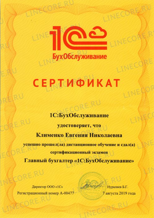 1С:Бухобслуживание. Главный бухгалтер 